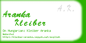 aranka kleiber business card